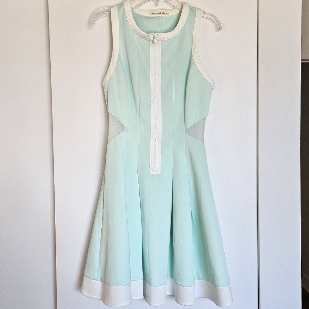 Mint Green Sleeveless Cutout Dress
